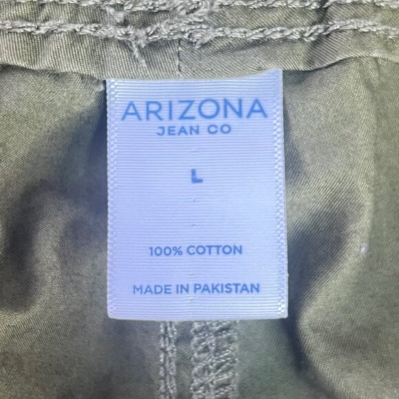 Arizona Jean Co Cargo Pants Casual Pull On Womens Large Olive Green - Picture 7 of 8